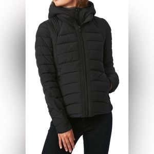 Bernardo Hooded Quilted Water Repellent Jacket in Black Medium NWT Nordstrom